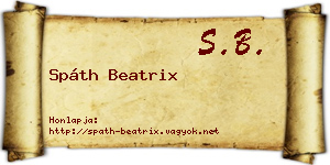 Spáth Beatrix névjegykártya